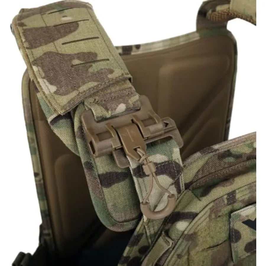 Tactical Outdoor Vest for Men Quick Release Laser-Cutting Modular Vest for Trainning Hiking... TAN
