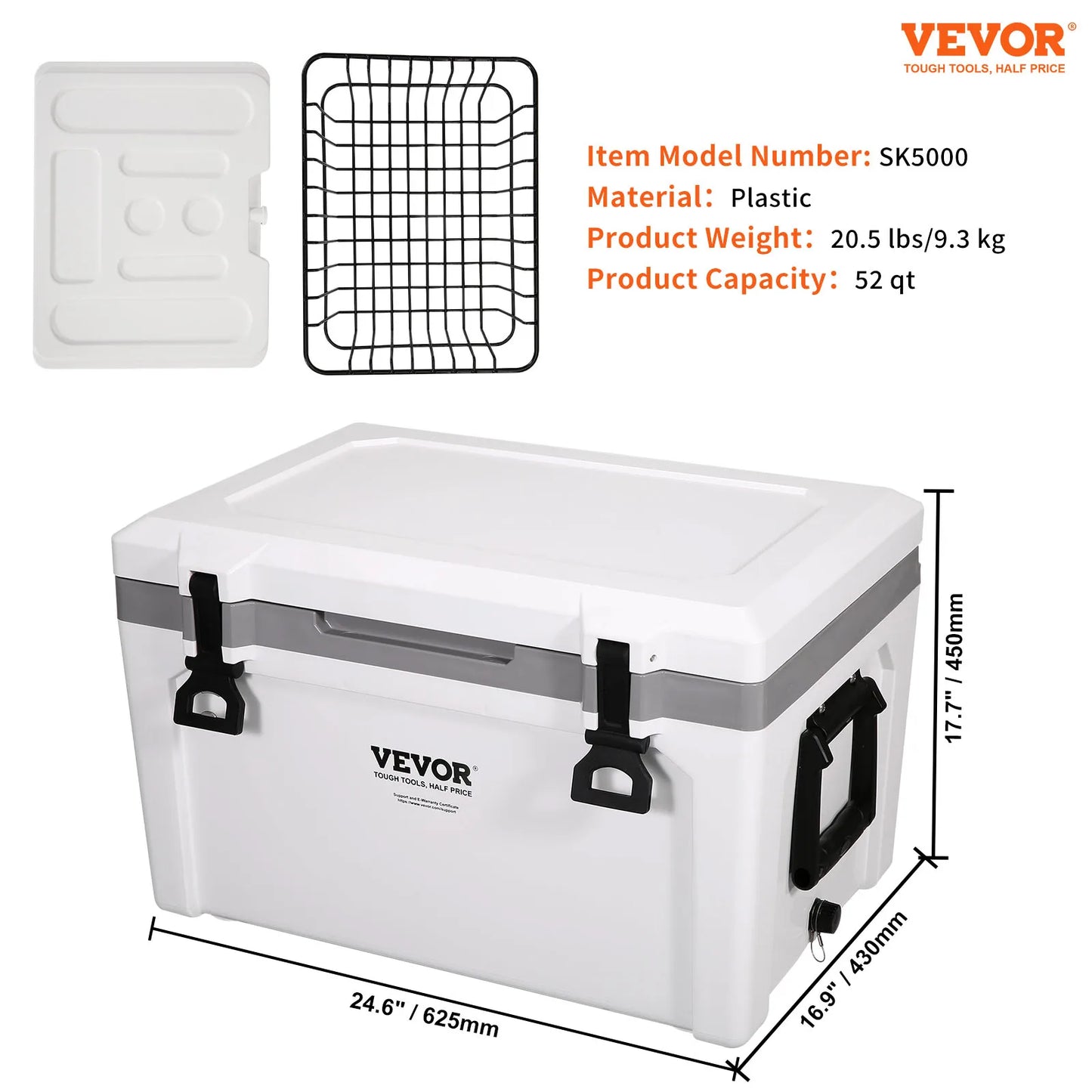 25/33/45/52QT Hard Cooler Insulated Portable Large Capacity Ice Chest Cooling Box for Family Outdoor Camping Activities