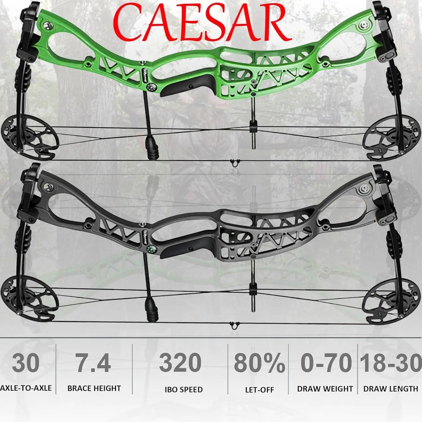 Archery Compound Bow Set, Draw Weight 0-70 LBS, Draw Length 18\\"-30\\", Hunting Compound Bow with All Accessories for Archery H