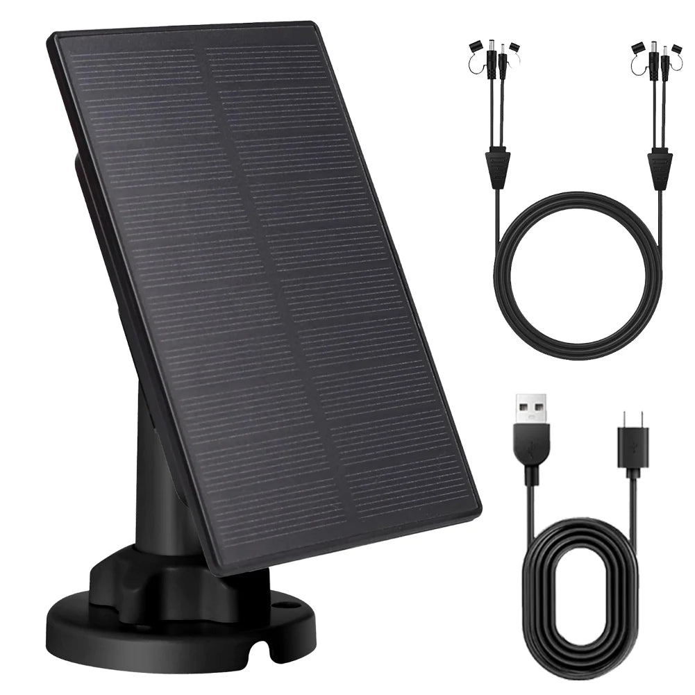 3W 12V/6V Solar Panel Charger Build-in 5000mAH Battery Solar Panel Kit Solar Battery Charger Kit for Hunting Camera/Deer Feeder