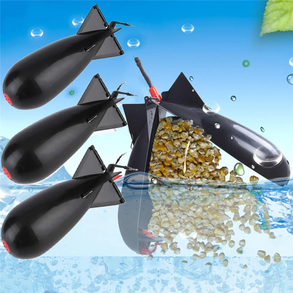 5Pcs Fishing Rocket Feeder Carp Fishing Rocket Feeder Spod Bomb Float Lure Bait Holder Pellet Rocket Feeder Fishing Accessories