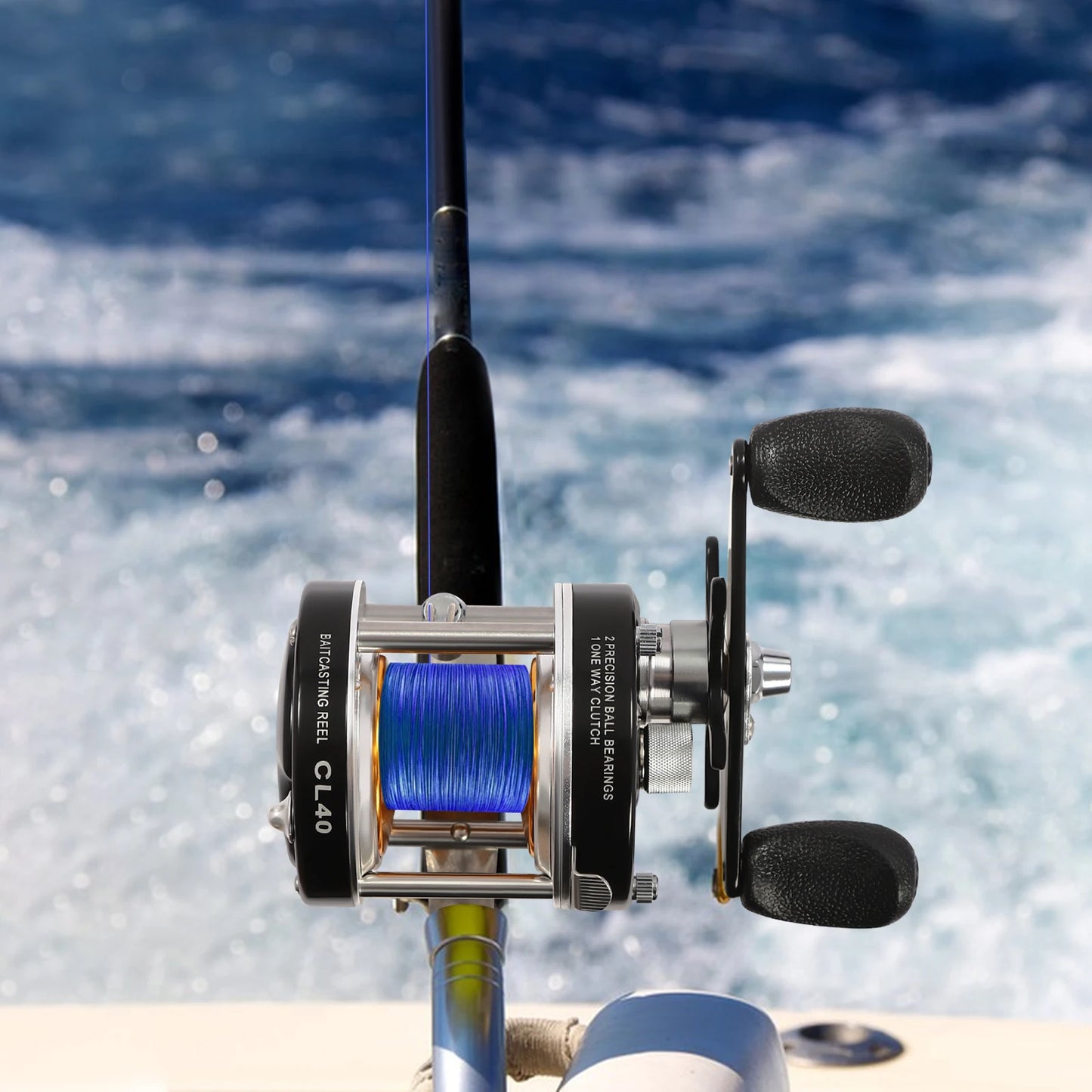 Round Baitcasting Reel Conventional Reel for Catfish #40 Left/Right Hand Baitcasting Fishing Reel