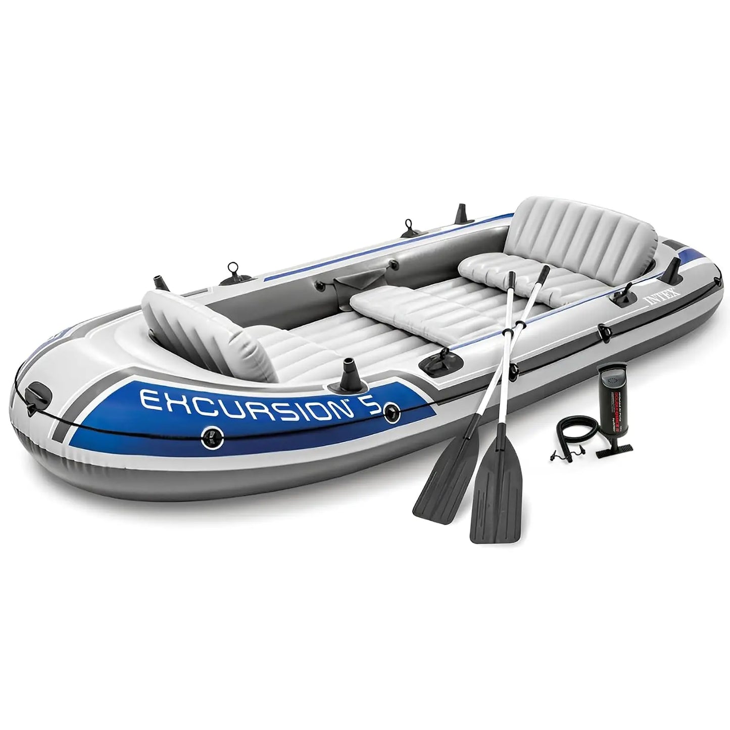 5 Person Inflatable Boat, Fishing River Raft Set with Oars, 1300lb Capacity Portable Blow Up, Custom