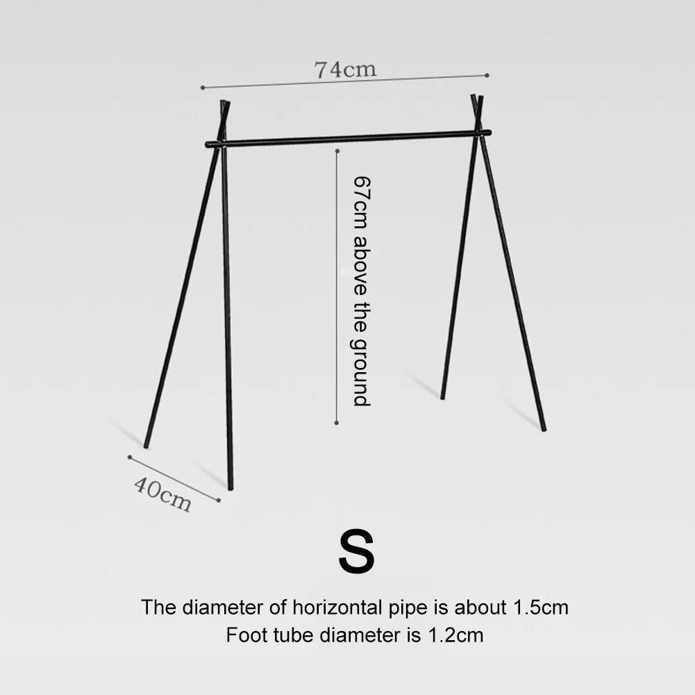 Folding Camping Hanging Rack Shelf Top Plate With Hook Triangle Storage Hanger Picnic Camping Cookware Pot Pan Hanging Rack