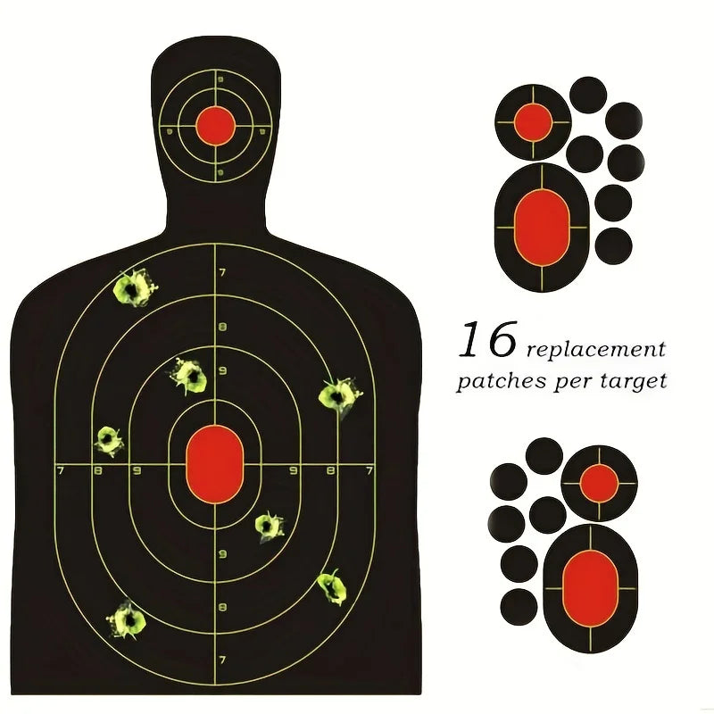 10pcs 9.5"x14.5" Shooting Range Paper Silhouette Splatter Targets For Military Training
