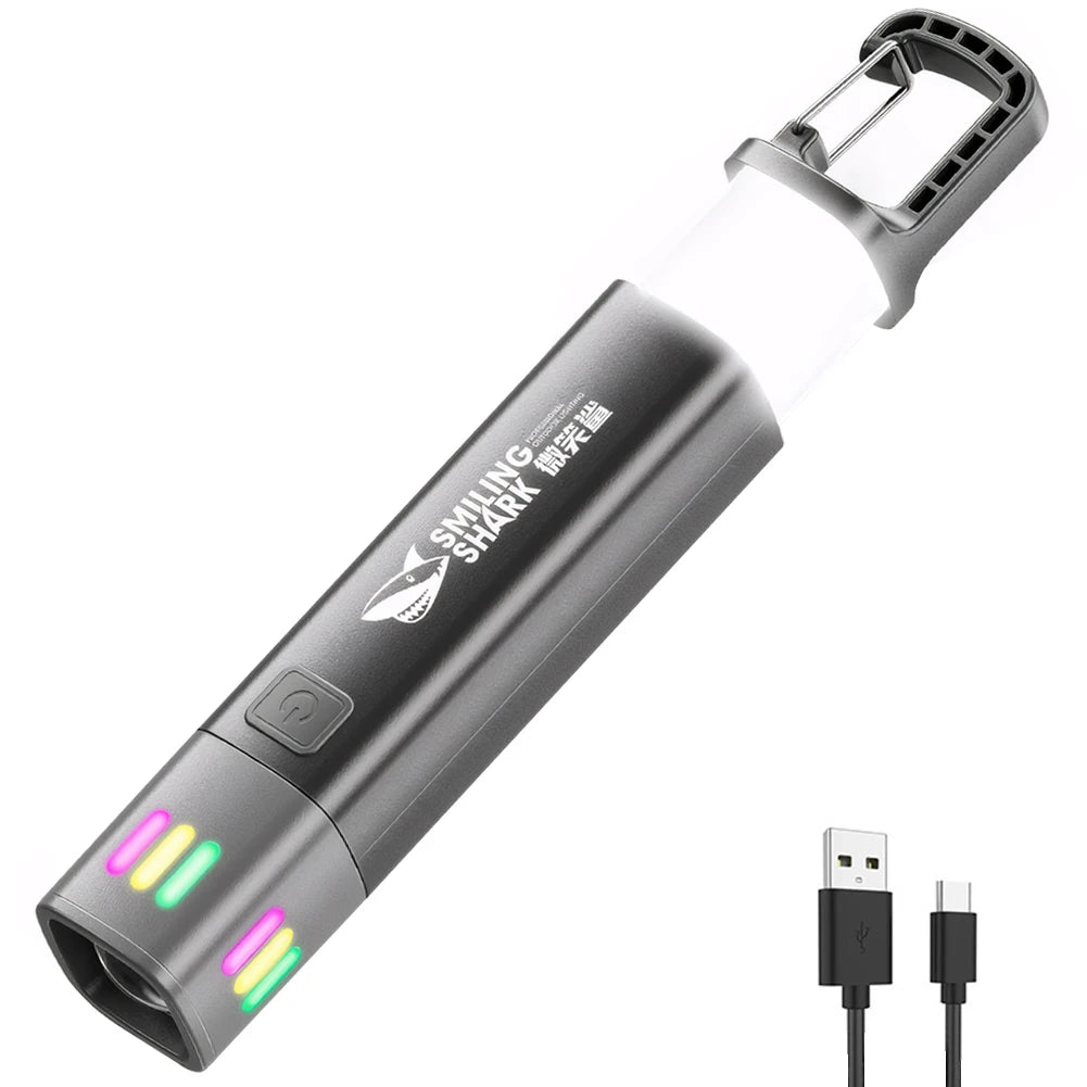 XPE+COB LED Variable Focus Flashlight USB Rechargeable Strong Light Torch 3 Gears Zoomable Flashlight for Outdoor Hiking Fishing