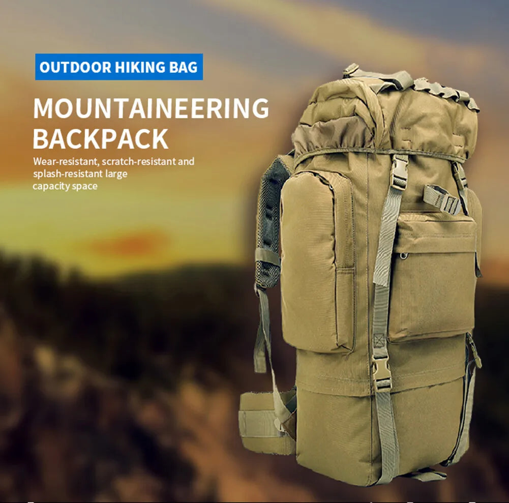 65L Military MOLLE Large Capacity Backpack Daypack Bag with Internal Frame Waterproof Rucksack for Camping Hiking