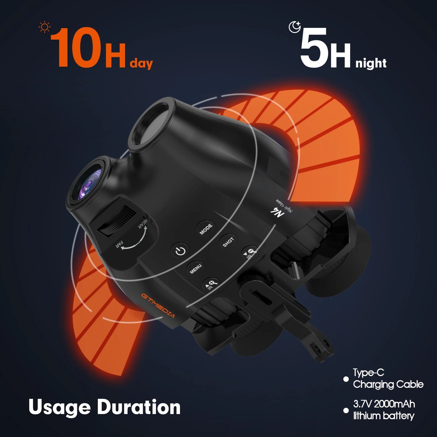 Binoculars Night Vision Goggles,1080P FHD 5X Optical Zoom for Outdoor Hunting Telescope Infrared Night Vision Device