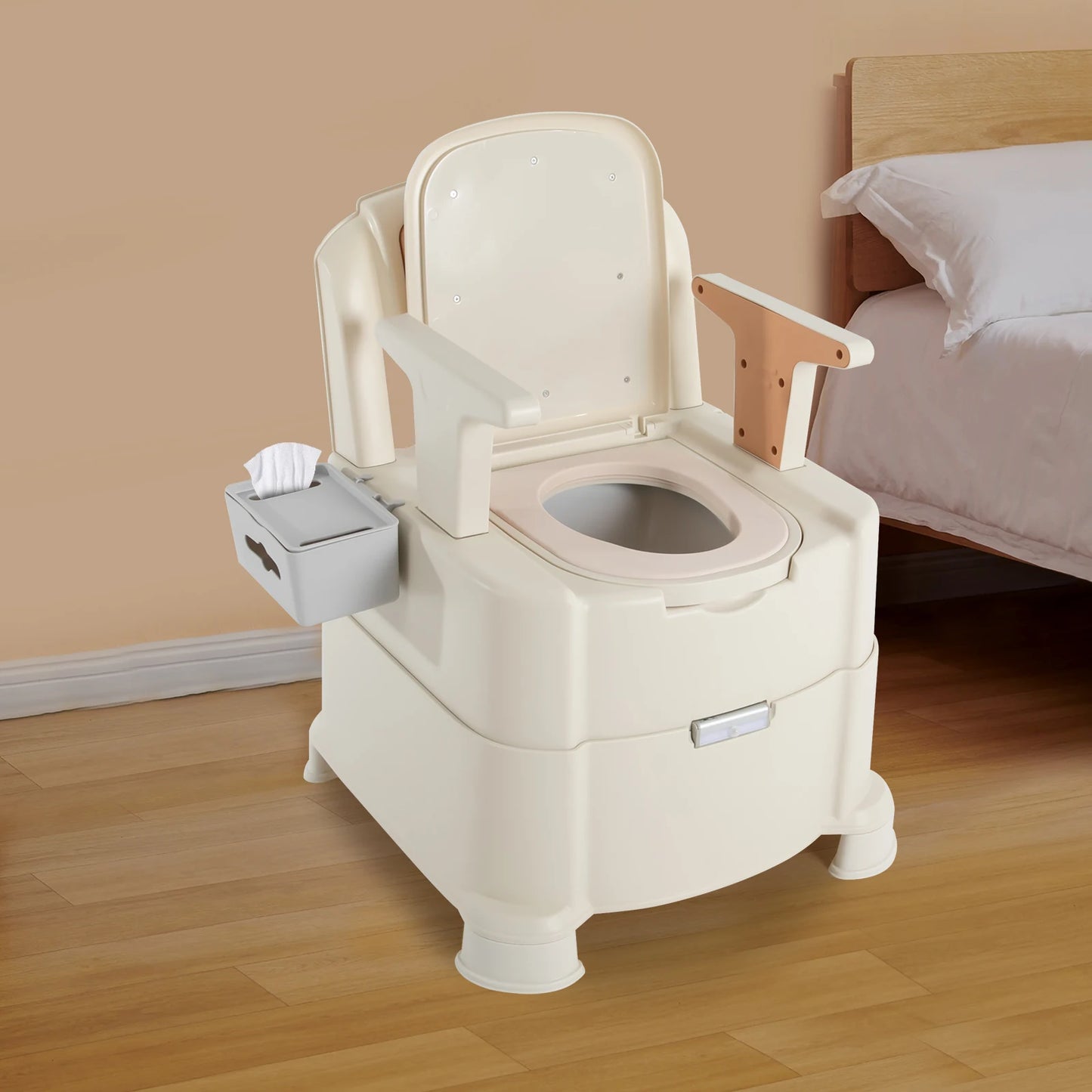 Portable Toilet with Sensory Light Camping Toilets with Four Legs 200 kg Load Capacity Travel Toilet Adults Suitable for Elderly