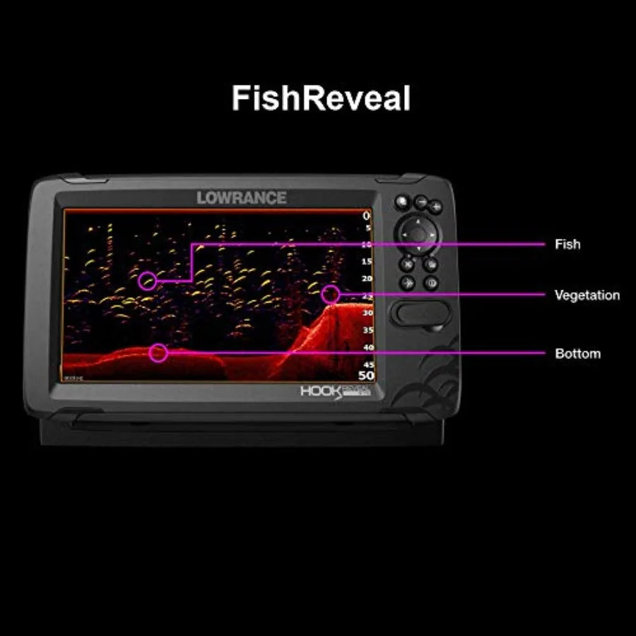 5-inch Fish Finder with SplitShot Transducer Preloaded C-MAP US Inland Mapping for Freshwater Fishing Black High-Resolution Dis