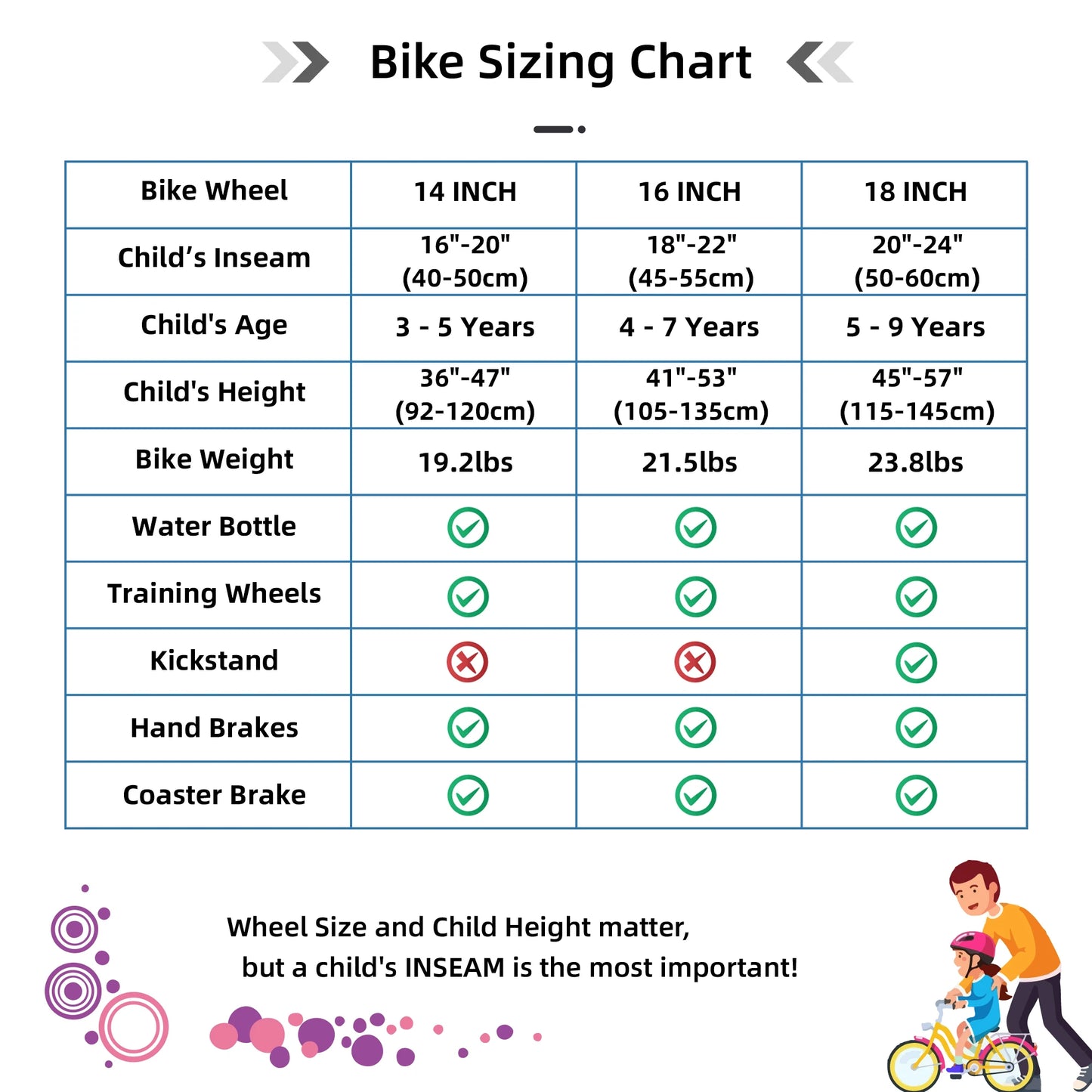 JOYSTAR Paris Girls Bike 14-20 Inch Training Wheels Handbrake Basket Kids Bicycle Ages 3-10Y