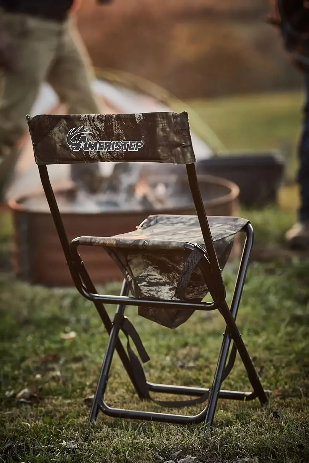 Foldable High-Back Hunting Blind Chair with Weather-Resistant Fabric, Lightweight and Portable, Mossy Oak Break-Up Country