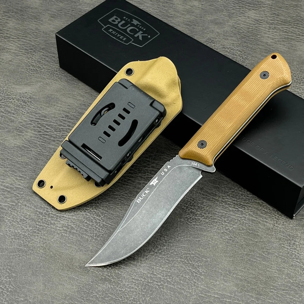BK 104 Sheathed Survival Fixed Blade Knife High Hardness Cutting Hunting Knife 8Cr13Mov Blade G10 Handle Camping Outdoor Knife