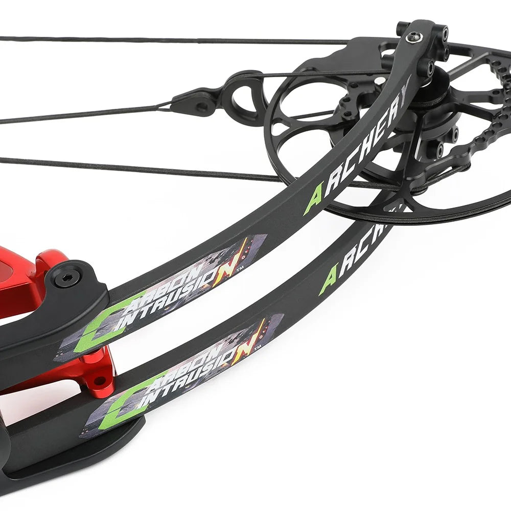 Compound Bow with Arrow Set 40-75lbs 29" Axle-Axle CNC Machining 350FPS 85% Let-off for Archery Hunting Shooting Target Practice Competition Accessories