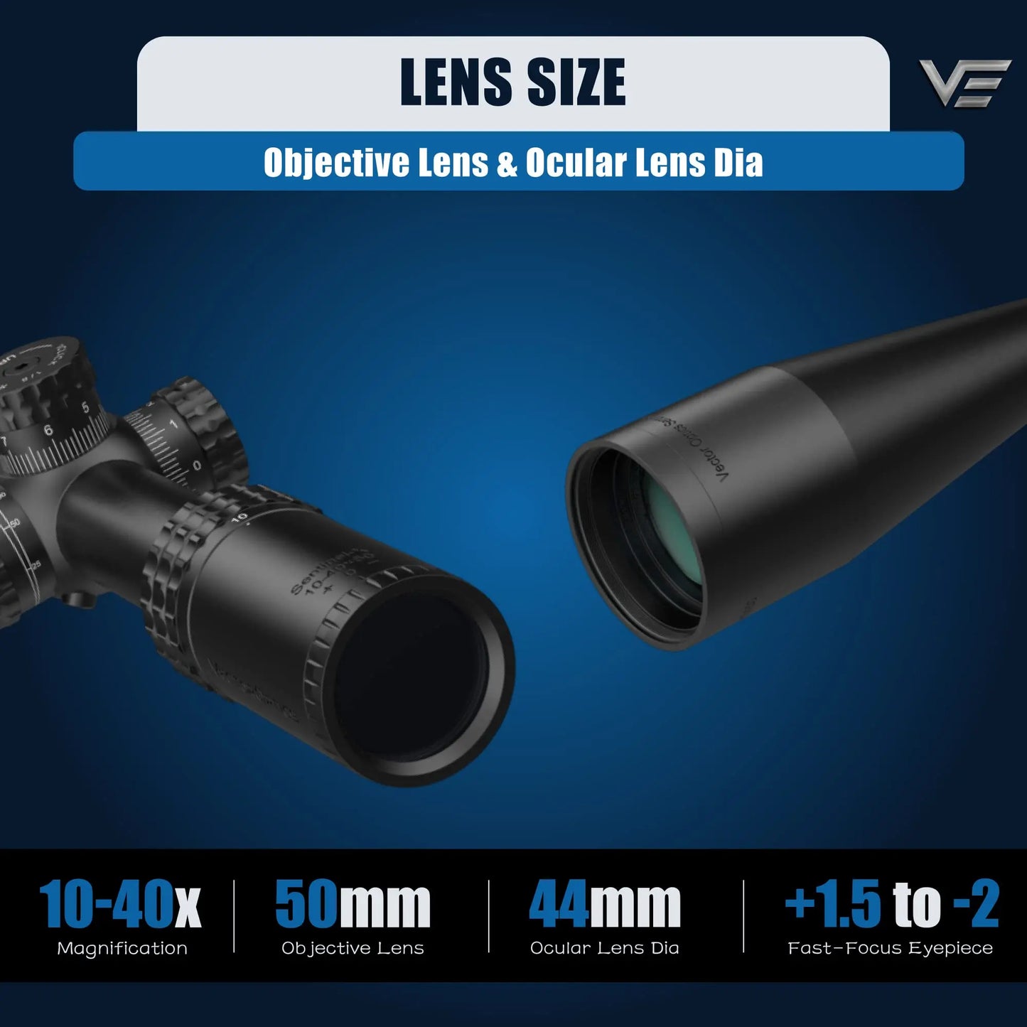 Vector Optics Sentinel-X 10-40x50 Center Dot Riflescope Exclusive for 25M Benchrest Airgun Target Shooting Fit .177 .22 .25 .308