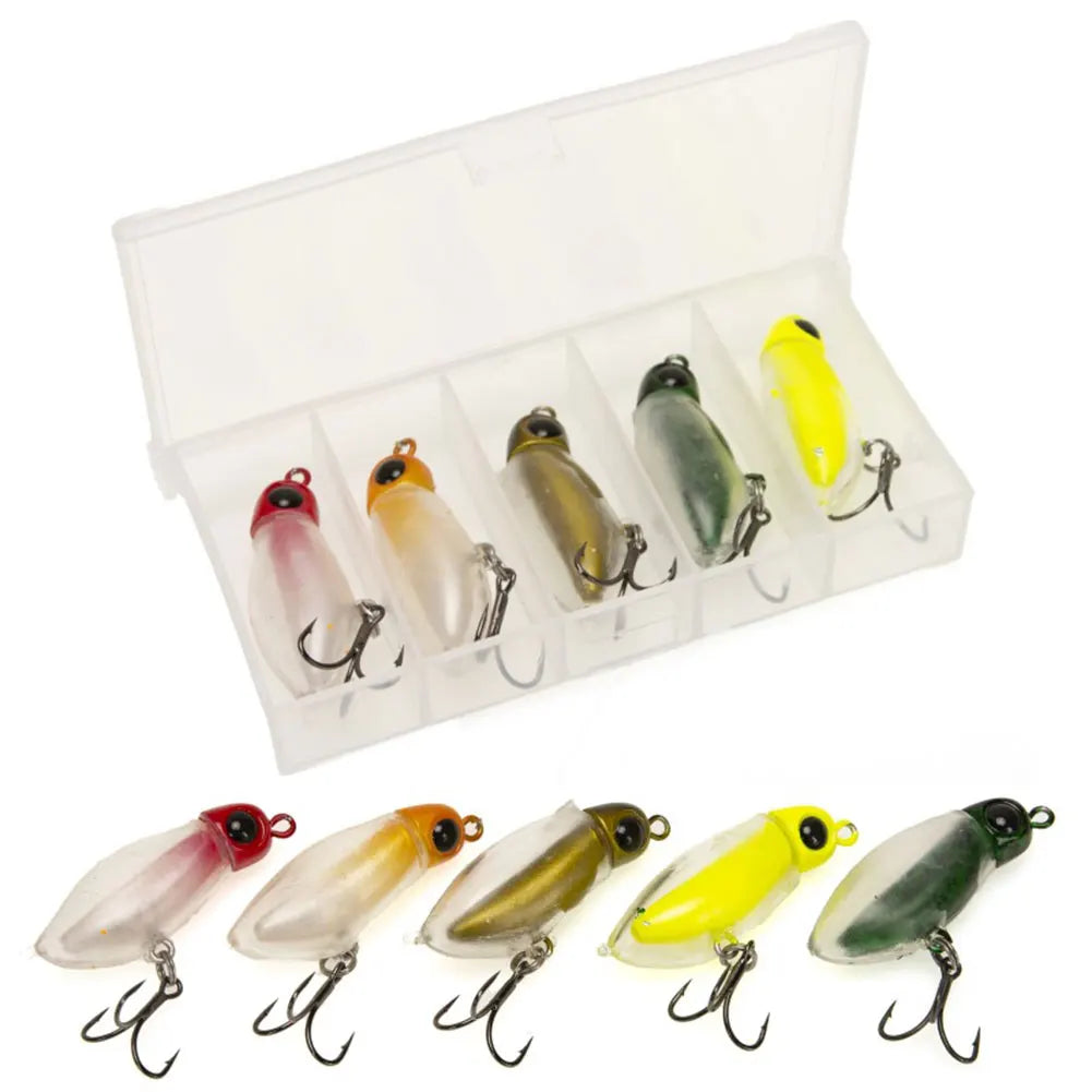 5pcs Insect Micro Bait 40mm 2.3g Trout Lure Artificial Bait Wobblers for Freshwater and Saltwater Fishing