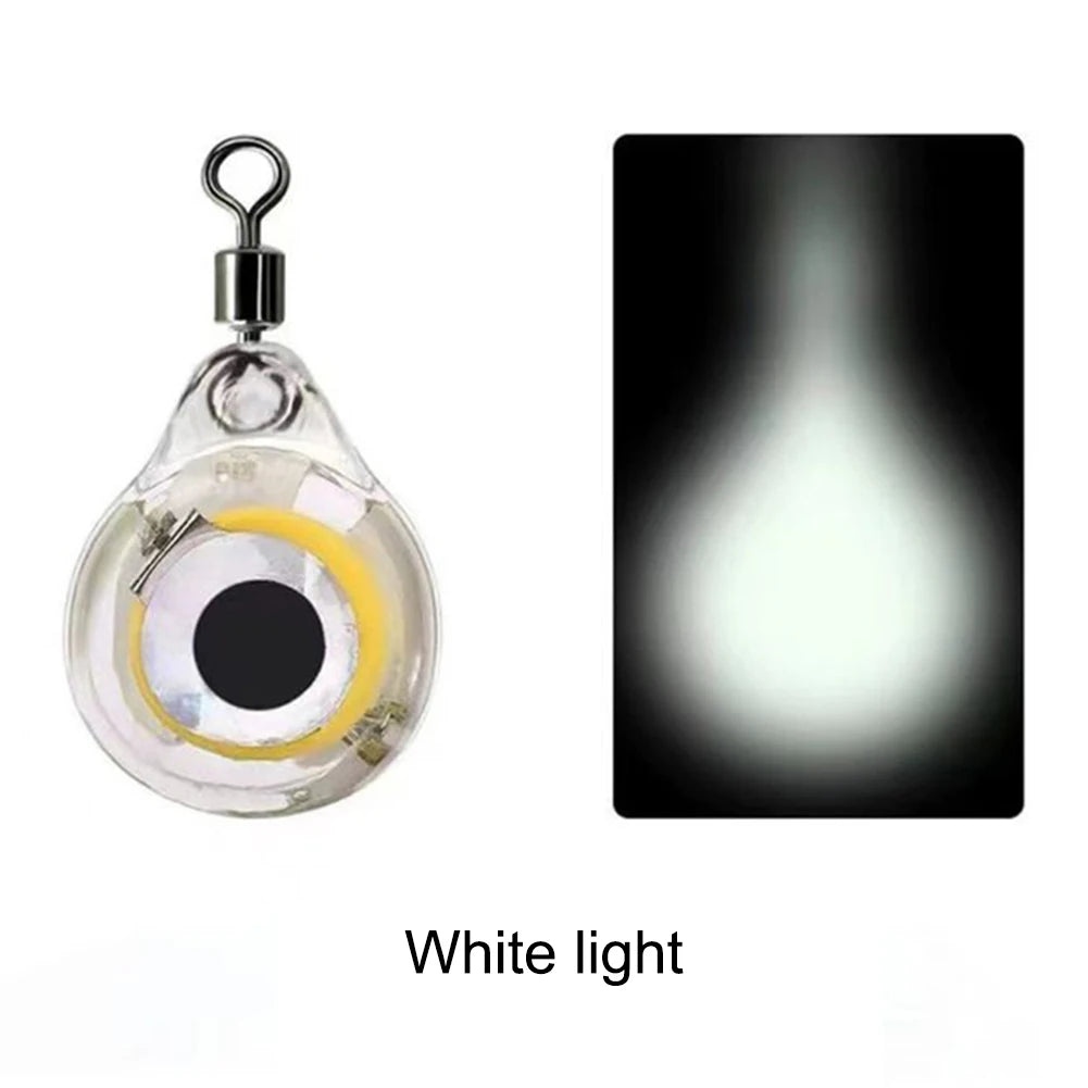 10Pcs Fishing Lure Light Mini Eye Shape Underwater Night Light Lure Battery Powered Luminous Fish Lure for Seawater Freshwater