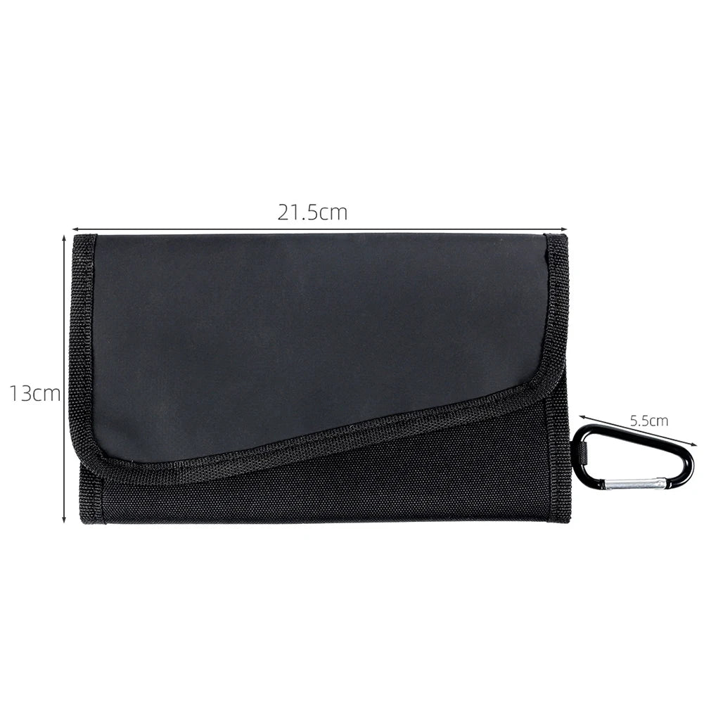 Fishing Tackle Binder w/ Carabiner Waterproof 6-Pocket Wallet for Soft Lure Bait