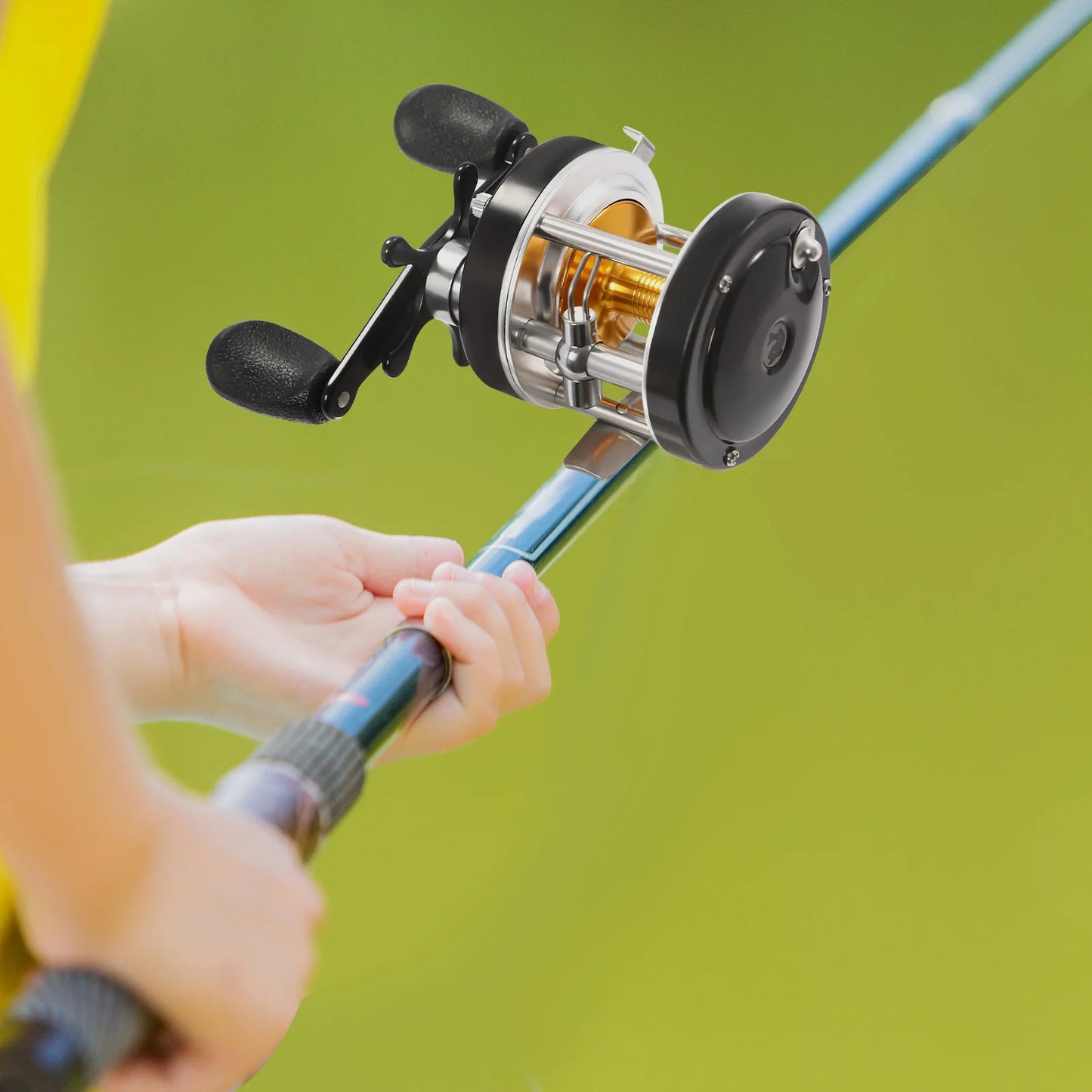 Round Baitcasting Reel Conventional Reel for Catfish #40 Left/Right Hand Baitcasting Fishing Reel