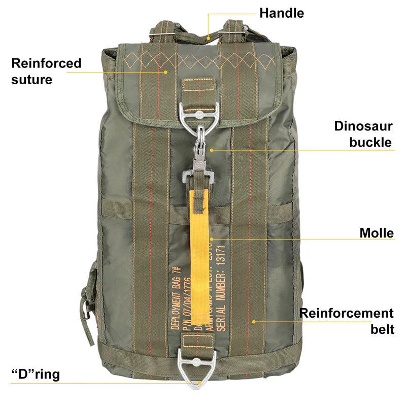 Durable All-purpose Backpack Lightweight Carryall Parachute Bag For Outdoor Hunting Trips Hiking School Carry Adventures