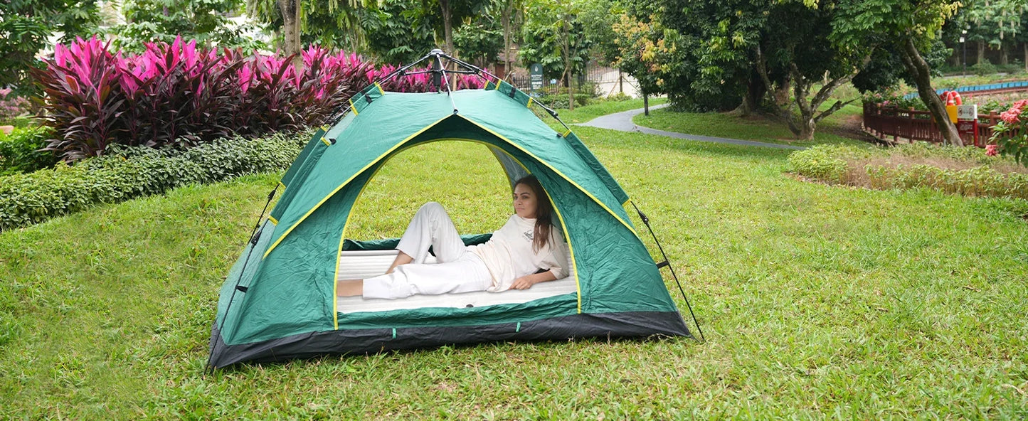 SUV Air Mattress Thickened and Double-Sided Flocking Travel Camping Bed with 2 Pillows