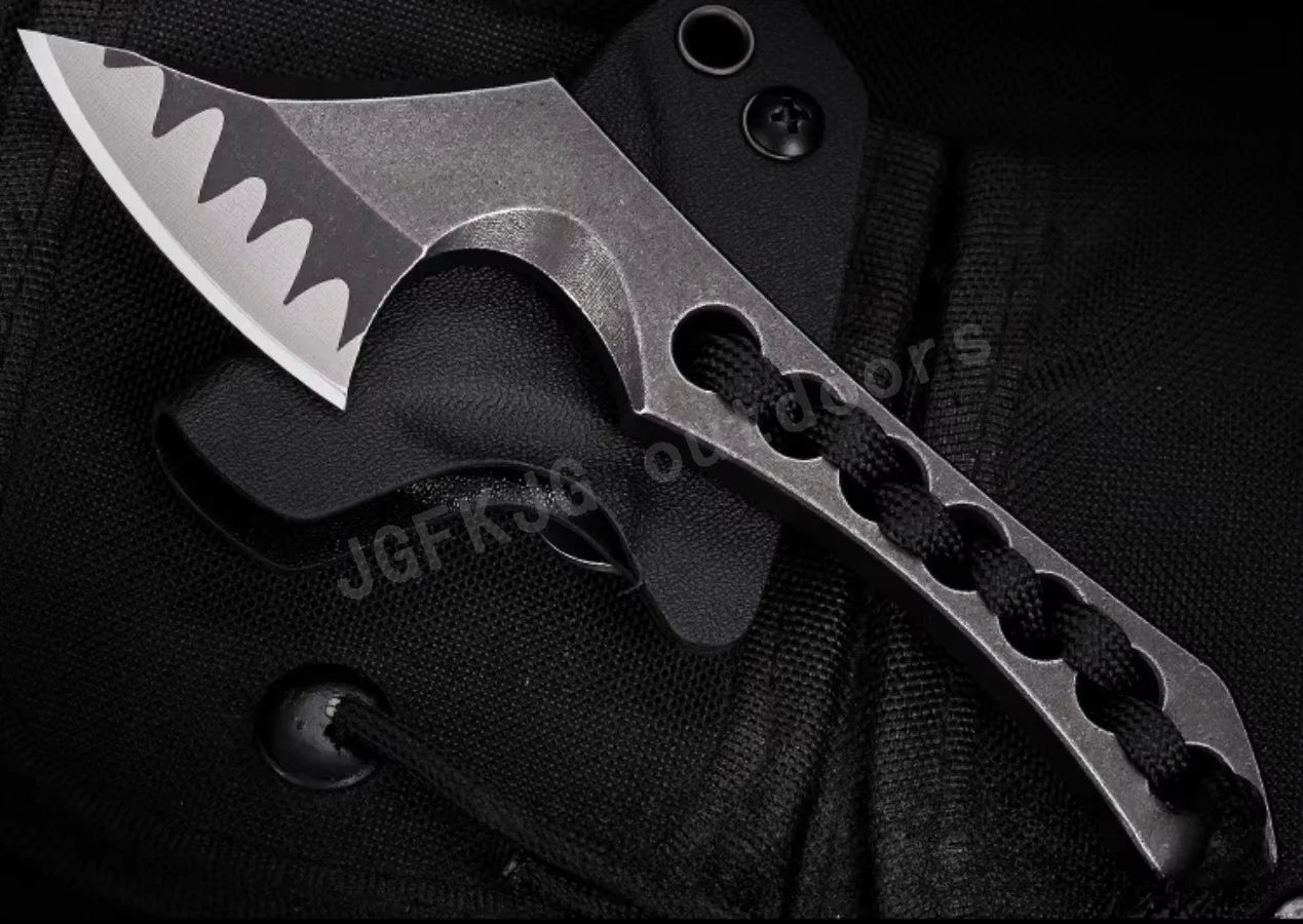 Multi-functional Small Axe Durable D2 Steel, An Outdoor Tactical Camping EDC Practical Cutting Knife Exploration Survival Tool