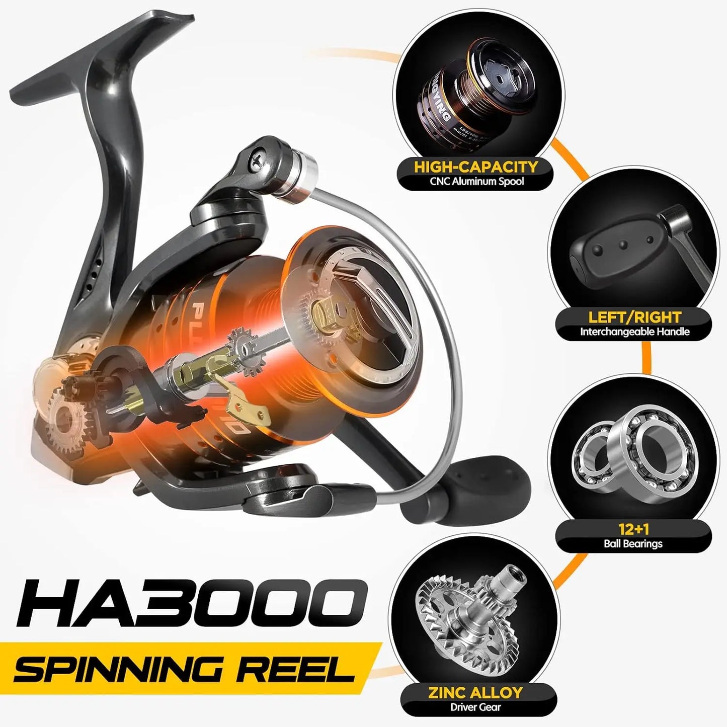 Carbon Fiber Telescopic Fishing Rod & Reel Combo - Full Kit with Carrier Case, 12+1 Bearings