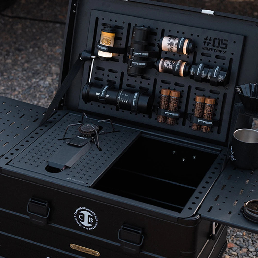 Aluminum Alloy Outdoor Camping box Carbon Steel Table Plate Combination Cargo box Outdoor Camping Multifunctional Folding box