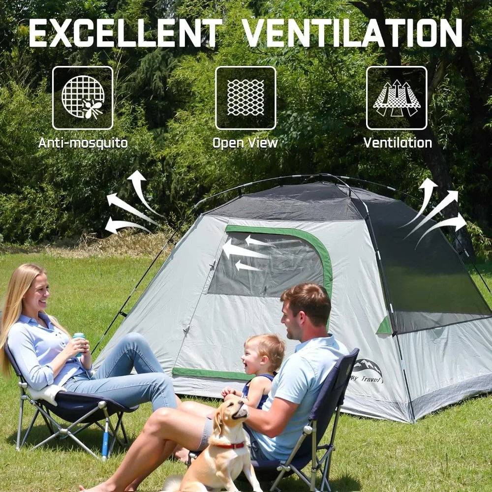 4/6 Person Dome Tent, Waterproof, Easy Setup, Portable for Camping & Hiking