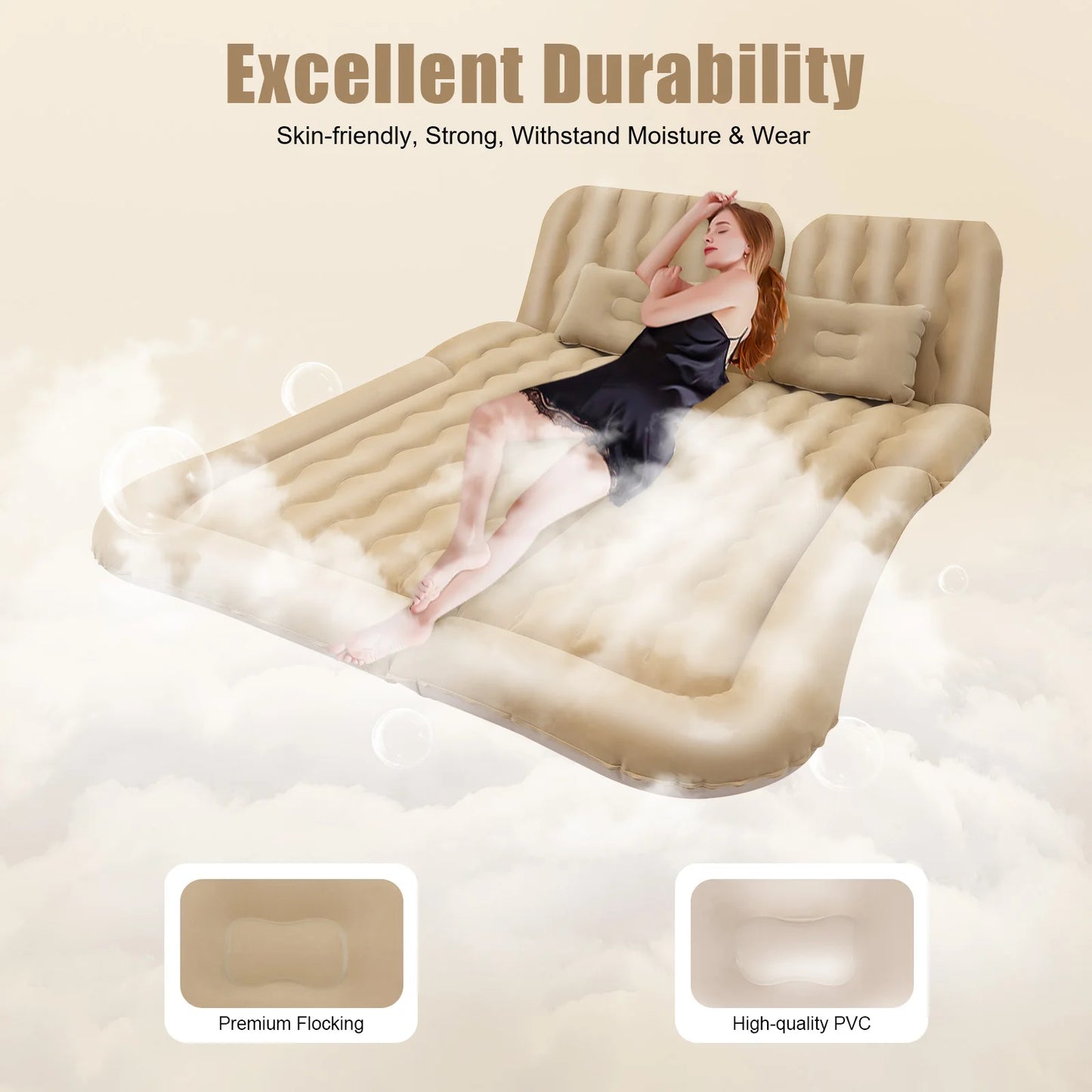 Inflatable Bed Mattress Car Truck SUV Back Seat Sleeping Beds with Air Pump Set