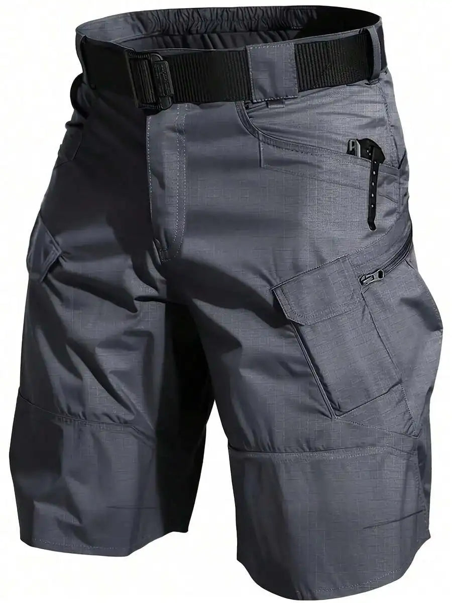 Mens Tactical Cargo Shorts Lightweight Quick Dry Breathable Multiple Pockets Outdoor Hiking Shorts Black