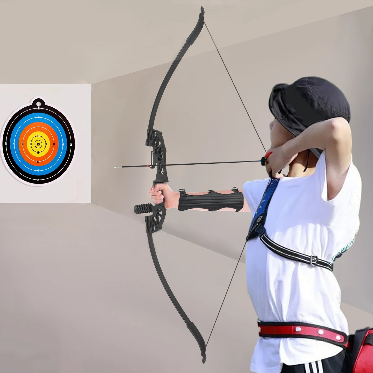 40LBS Recurve Bow Kit Recurve Bow Set Bow and Arrow Kit Archery Skills for Hunting Training Competitive Sports Games