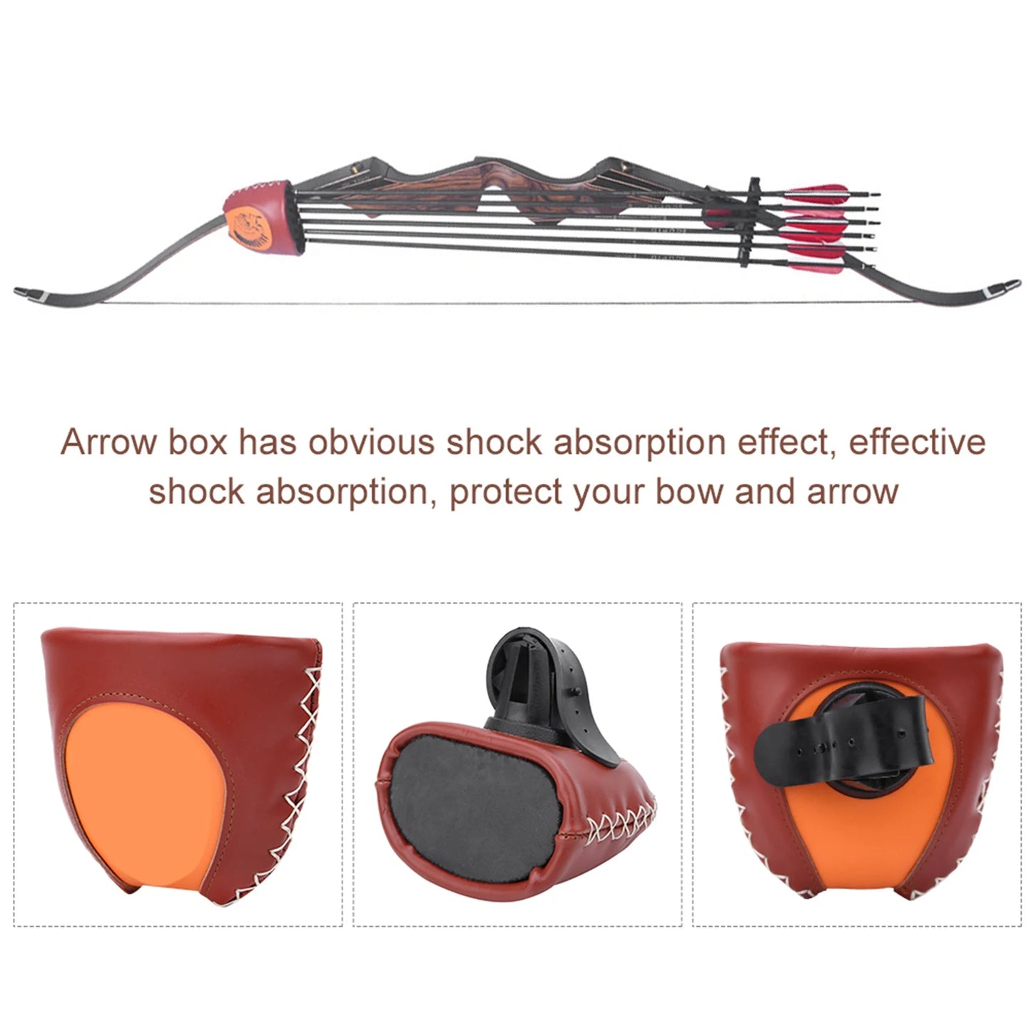 Arrow Quiver Holder Quick Release 6 Arrows Archery Quiver Arrow Storage Box Accessory for Recurved Bow Outdoor Hunting Con