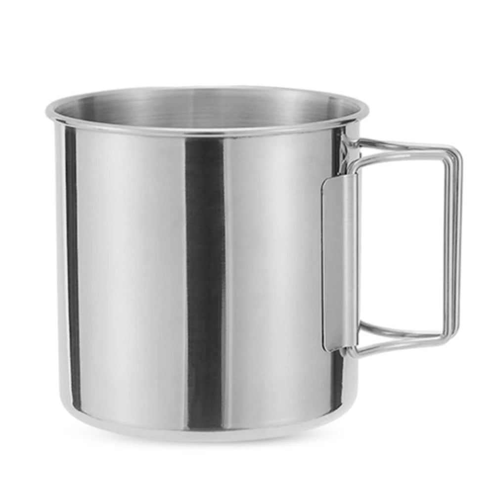 Coffee Cup with Foldable Handle Camping Mug Lightweight Portable Camping Cup Stainless Steel for Camping Hiking