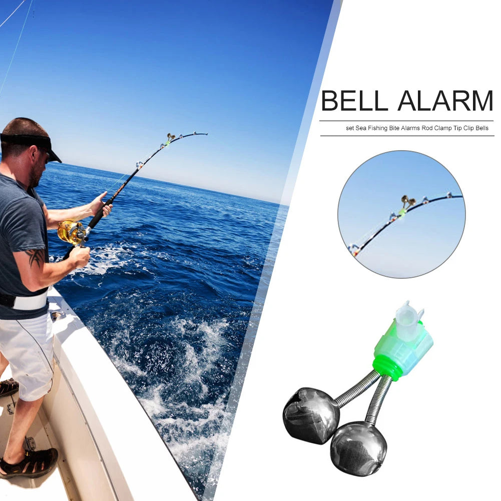 10 Pcs Fishing Bells Fishing Bite Alarms Outdoor Night Carp Fishing Rod Tip Clips Twin Spiral Bells Portable Fishing Accessories