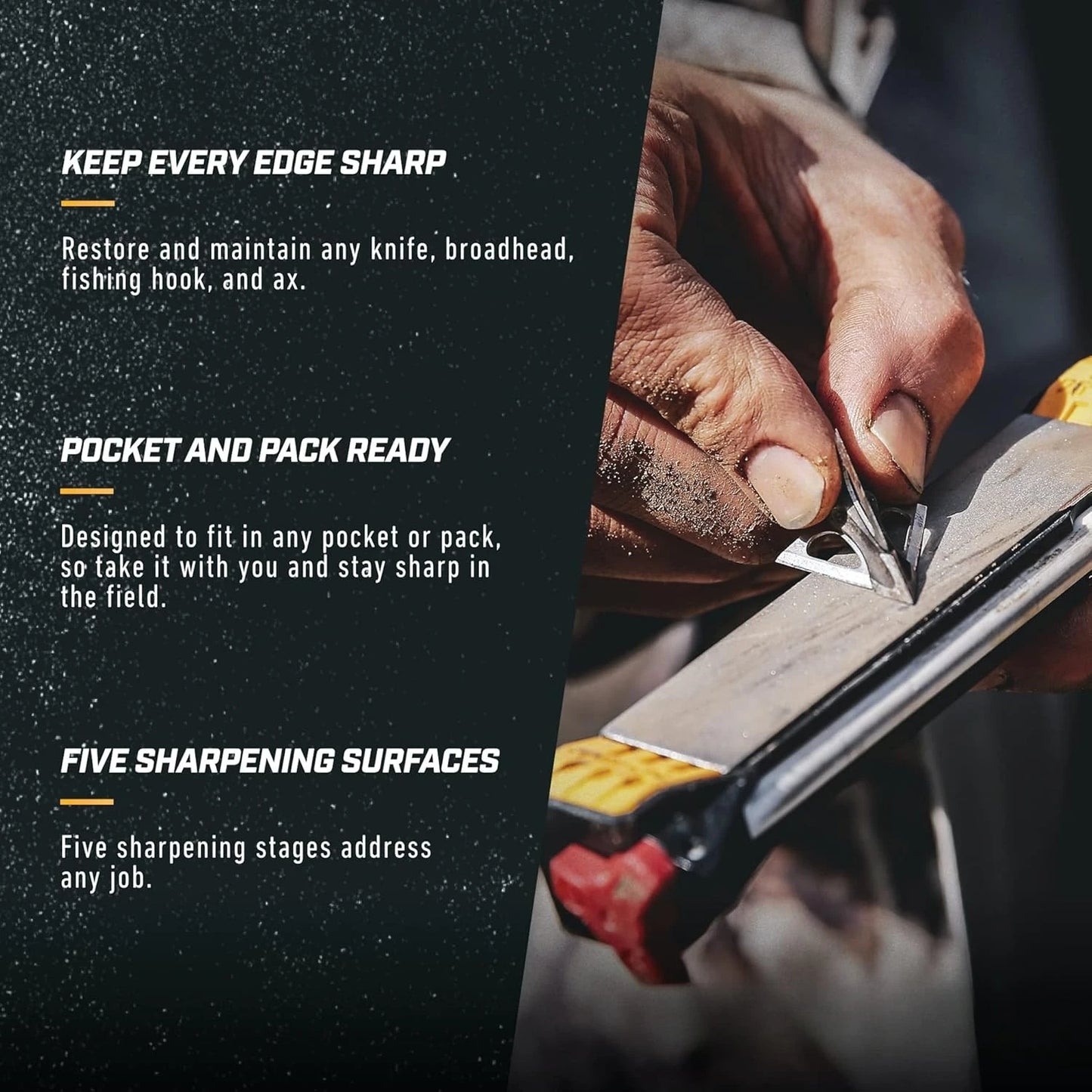 Guided Field Sharpener, Compact Travel Hunting Knife Sharpener Tool