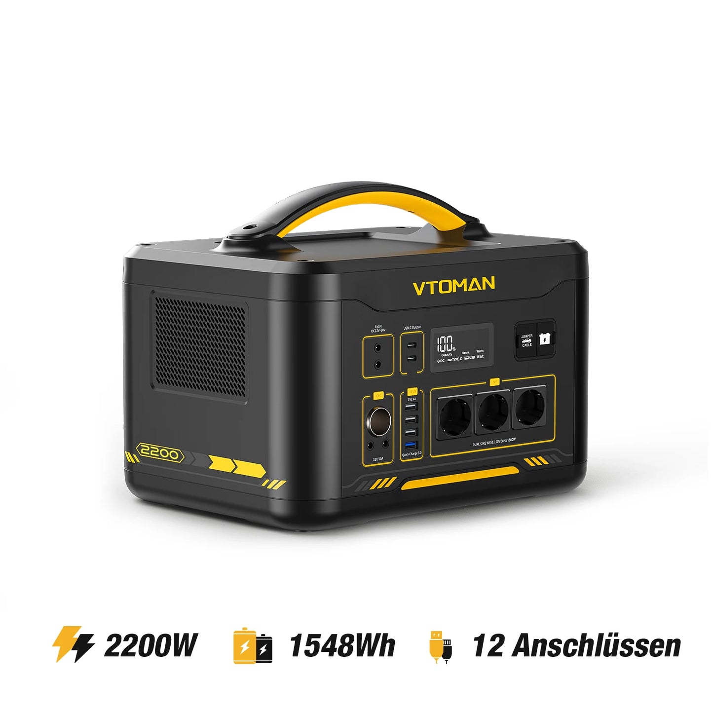JUMP 2200 Portable Power Station 828/1548Wh LiFeP04 Battery Solar Generator Solar for Home Outdoor Camping