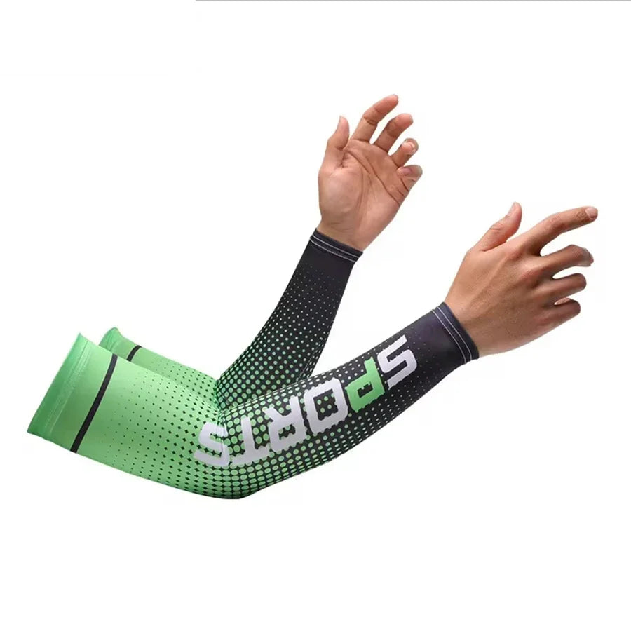 Summer Fashio Sunscreen Ice Silk Sleeve UV Sun Protection Cooling Anti-Slip Arm Sleeves Men Women Outdoor Sport Cycling