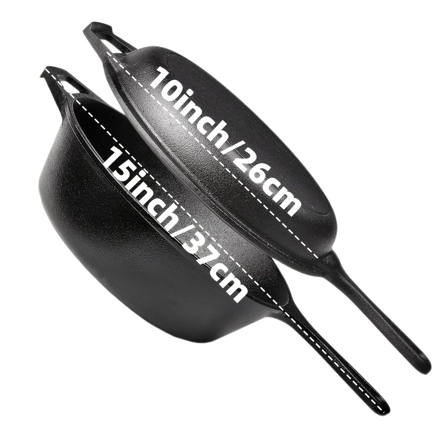 3PCS Cast Iron Skillet Set (6/8/10 Inch) Pre-Seasoned, Heavy-Duty Pans for Oven, Grill & Campfire, Even Heat, Non-Stick Surface