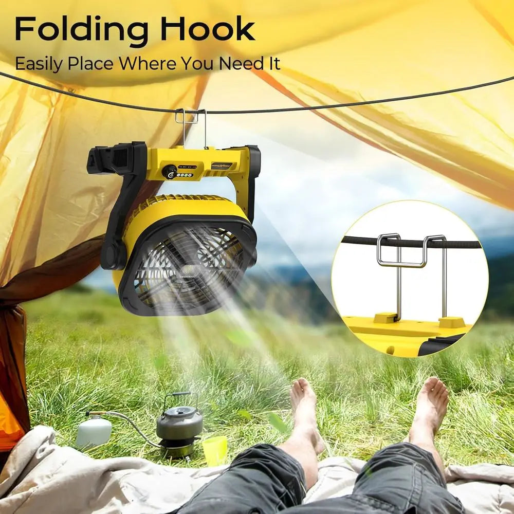 Portable 20V Max Battery-Powered Tool with AC Adapter, LED Lights, 4 Speeds, Hook, and Cordless/Camping/Battery Options for Outd