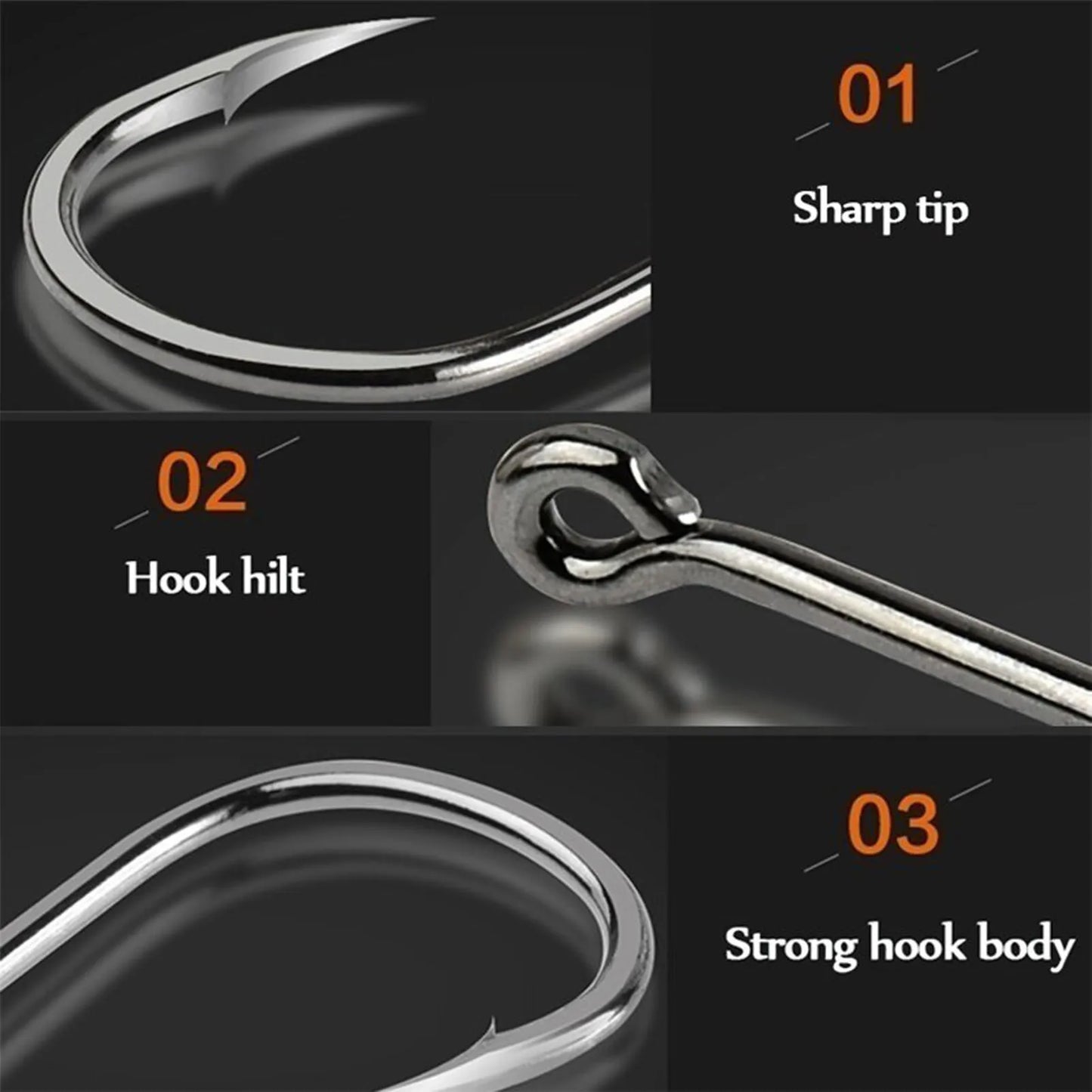 10 styles 100PCS Fishing Hooks Kits Worm Catfish Hooks Equipment Supplies Suitable for Shellfish Squid Crucian Carp