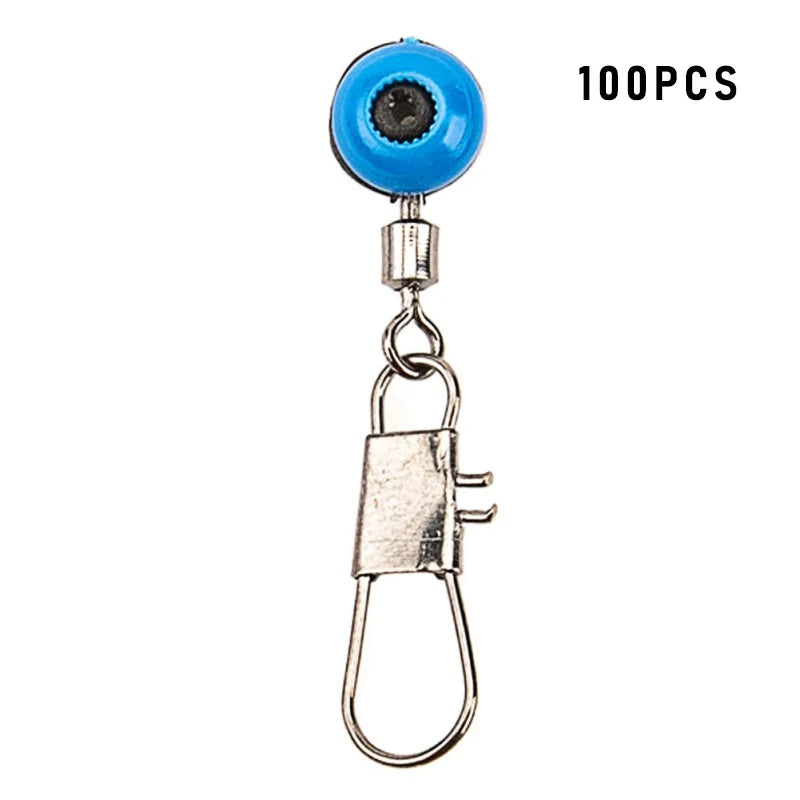 100pcs Fishing Line To Hook Swivels Shank Clip Connector Supplies Tackle Tool Fishing Conector Feeder Accessories Hunting Tool