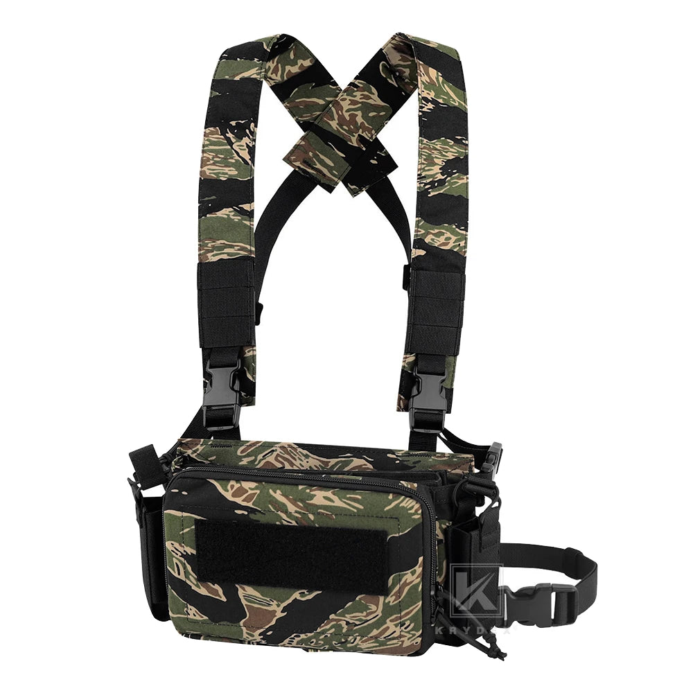 Tactical Micro D3CR Chest Rig with Triple 5.56 7.62 9mm Magazine Pouch Adjustable Strap Hunting D3CRM Gear Accessories