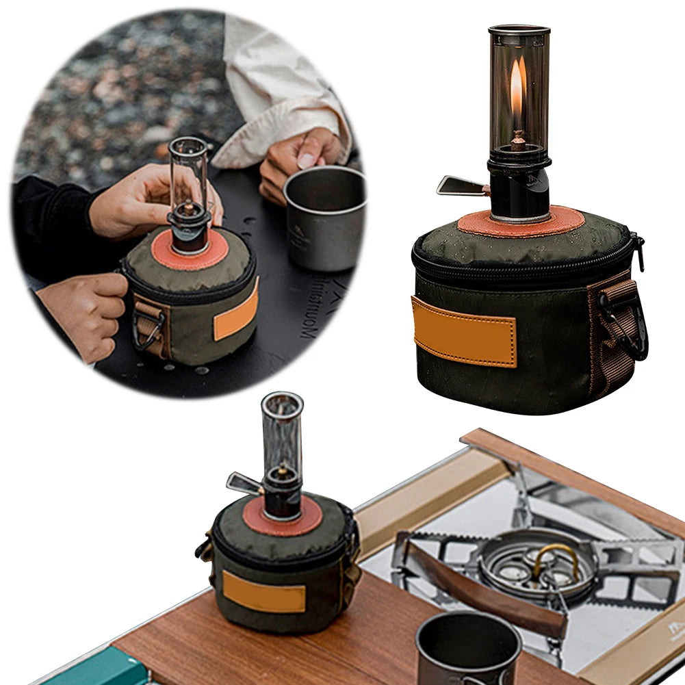 Camping Gas Lantern Butane Gas Light Lantern Windproof Gas Candle Light Metal Portable Tent Lantern for Outdoor Emergencies