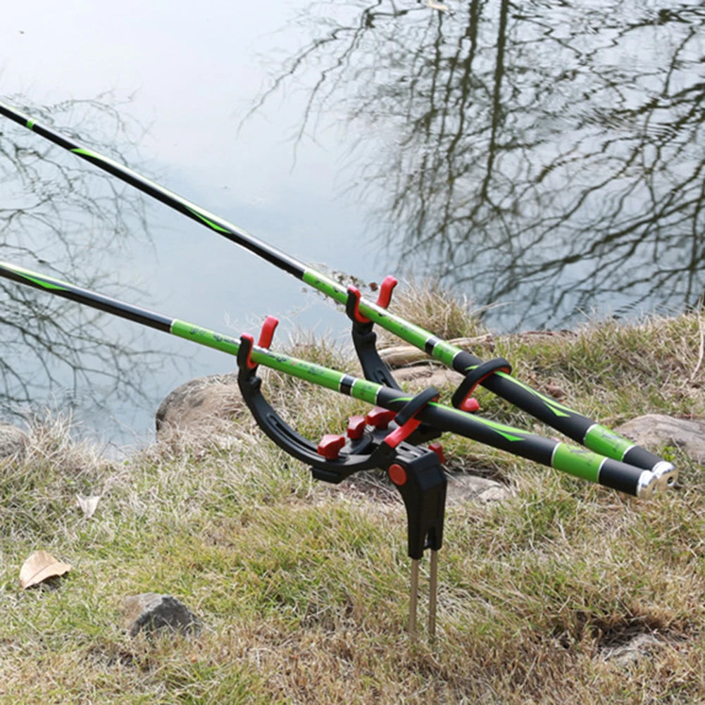 Professional Fishing Rod Racks Fishing Fixed Pole Holder Foldable Bracket Sea Lake Single/Double Fish Rod Support Rack Stand