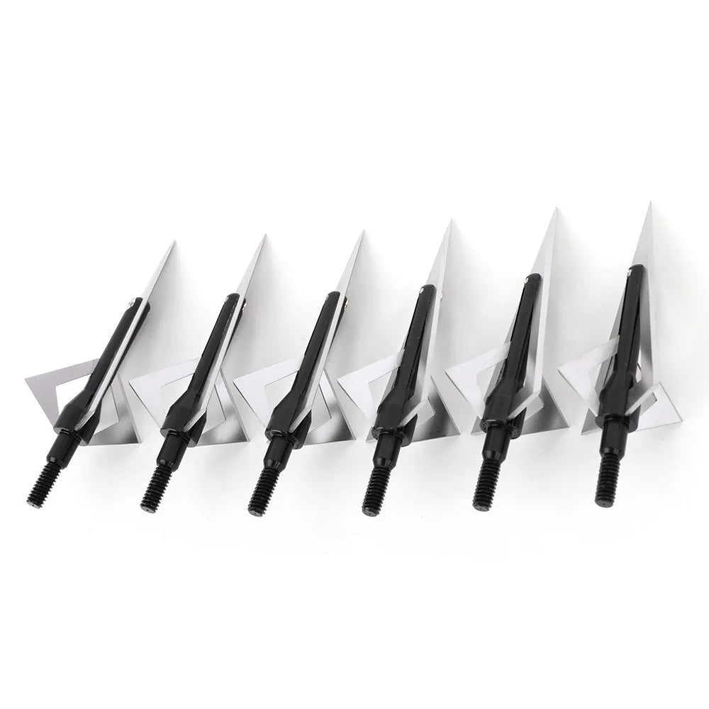 Blade Arrowheads 12pcs 120grain Screw-in Broadheads Made of Durable Aluminum and Steel Sharp Corrosion-Resistant Tips for DIY Arrow Shaft Compound Recurve Bow Hunting Shooting Target Practice Outdoor Archery Accessories