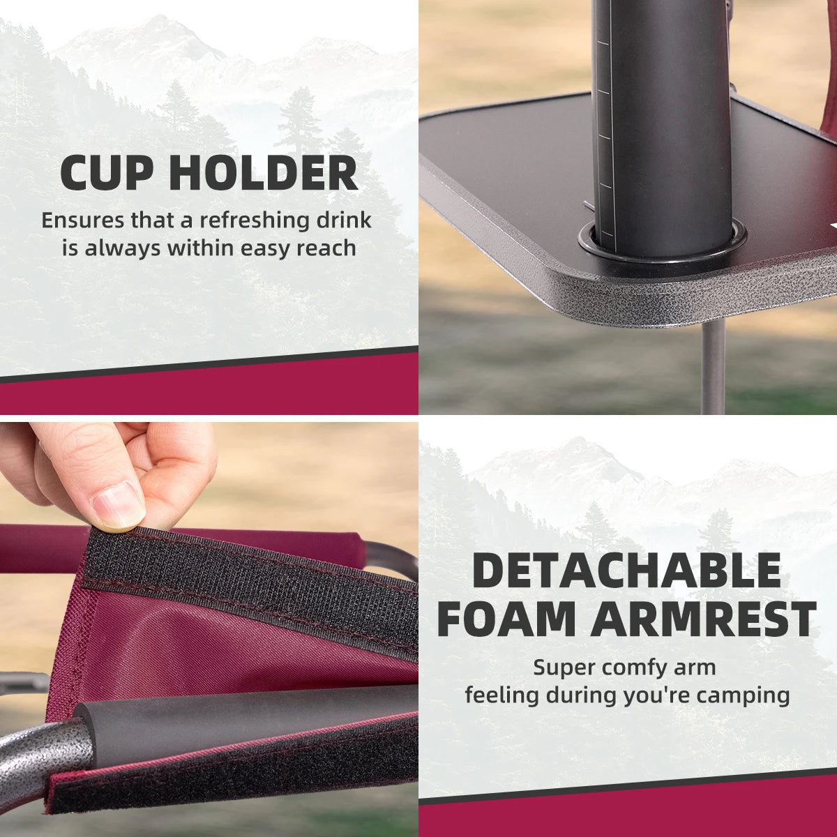 Camping Chair with Cooler Bag Camping Directors Chair with Foldable Side Tray Outdoor Lawn Chair