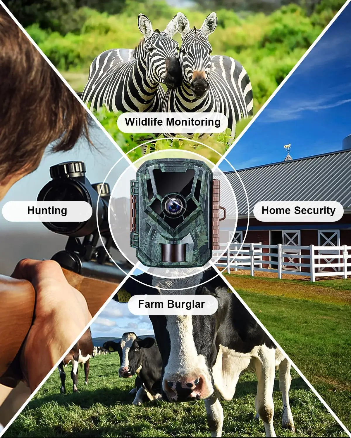 2Pk Trail Cameras 36MP 2.7K,8AA Batteries,Game Camera with Night Vision Motion ActivatedWaterproof lP66 0.1s Trigger Time w/130°