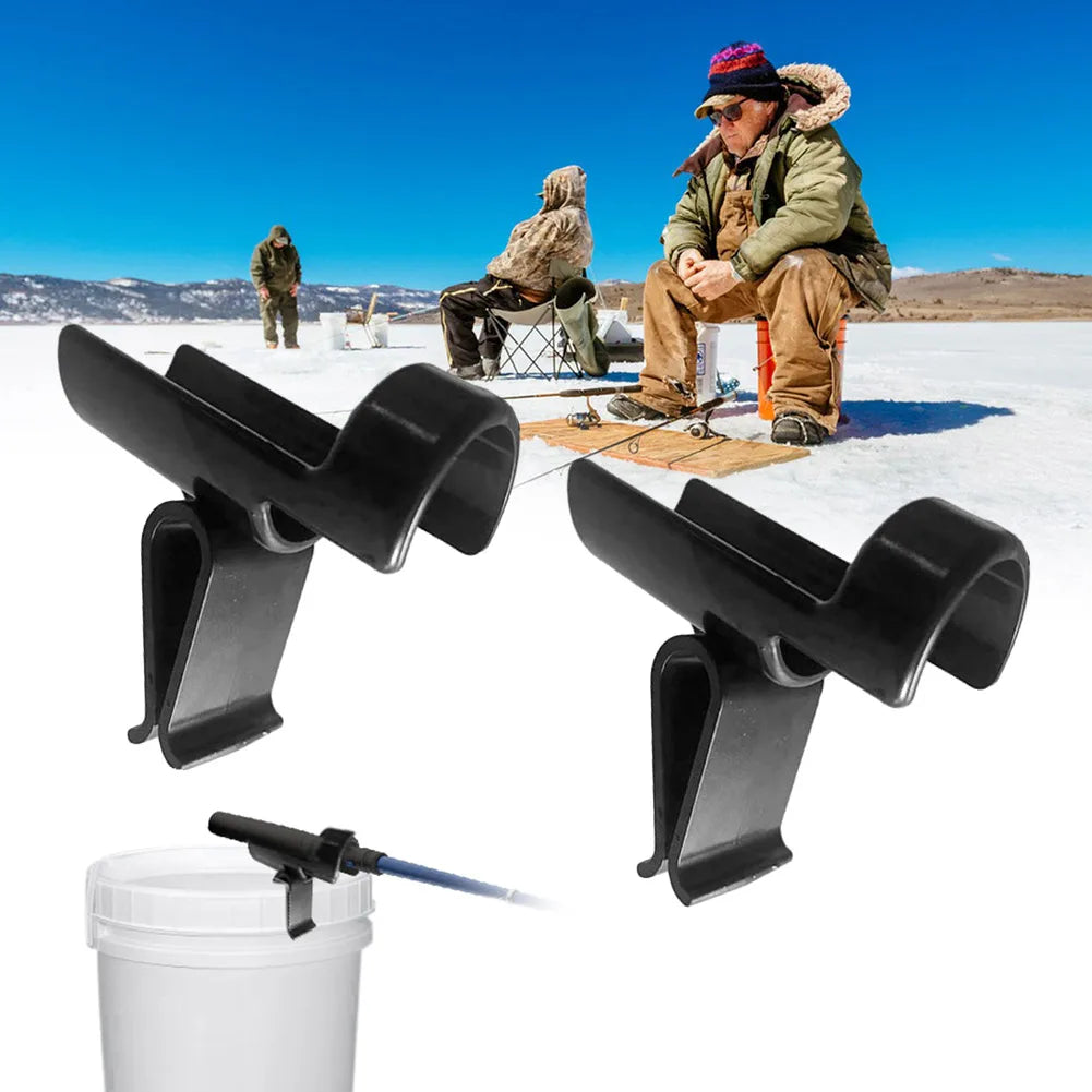 2 Pcs Fishing Rod Rack Fishing Pole Holder Multifunctional Bucket Rod Holder Fishing Rod Tool Ice Fishing Pole Rod Racks