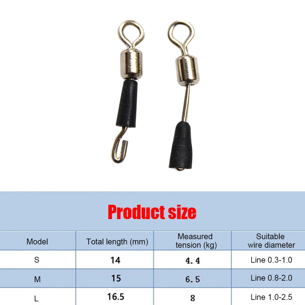 50pcs Fishing Ball Bearing Swivel Solid Rings Fishing Connector Fishing Tackles